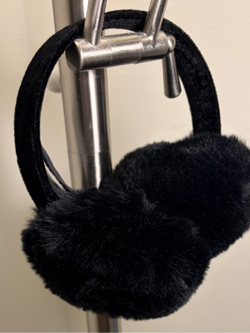 Vince Camuto Black Faux Fur Earmuffs